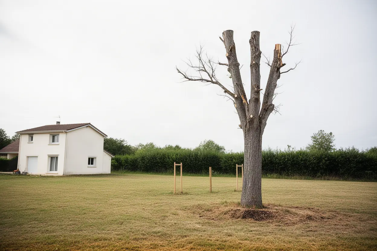 Arbre mort avant abattage direct à Couzeix